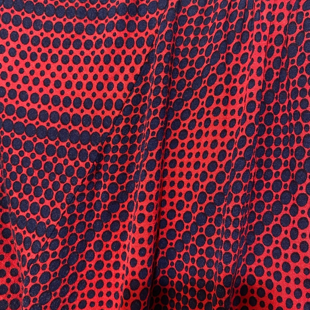 MICHAEL Michael Kors Women's Red with Navy Dot Print 3/4 Sleeve Top Size PM - Picture 5 of 16